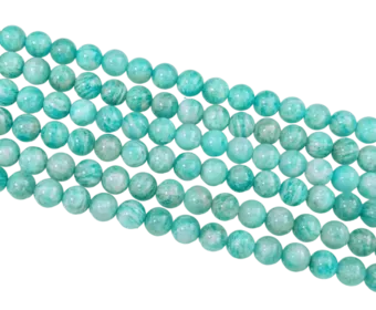 Perles Rondes sur Fil Amazonite Pérou AA 8mm
