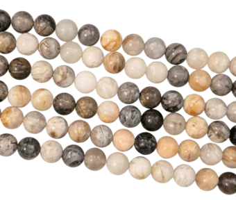 Perles Rondes sur Fil Agate Plume AB 8mm