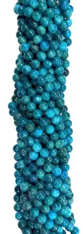 Fil de Perles Rondes Apatite Bleue AA 8 mm