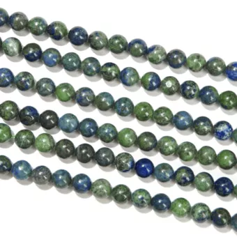 Perles Rondes sur Fil Azurite & Malachite Stabilisée A 6mm