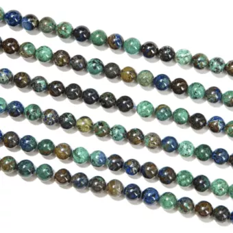 Azurite Malachite Naturelle A perles 6mm sur fil 40cm