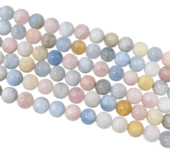 Béryls A perles 10mm sur fil 40cm