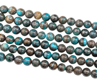 Chrysocolle du Congo AA perles 8mm sur fil 40cm