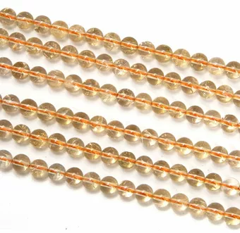 Perles Rondes sur Fil Citrine Naturelle A 6-7mm