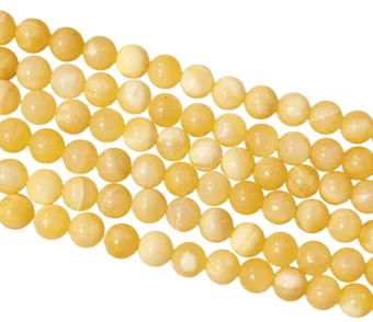 Calcite Orange perles 10mm sur fil 40cm