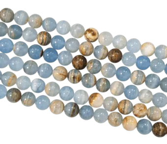 Calcite Bleue Mix AA 10mm sur fil 40cm