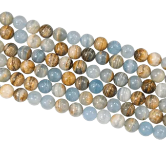 Calcite Bleue Mix AA 7-8mm sur fil 40cm