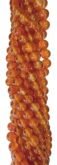 Perles Rondes sur Fil Cornaline A 4mm