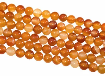 Perles Rondes sur Fil Cornaline A 8mm
