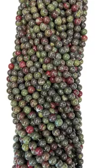 Perles Rondes sur Fil Jaspe Sang de Dragon A 8mm
