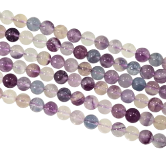 Perles Rondes sur Fil Fluorite AA 8mm
