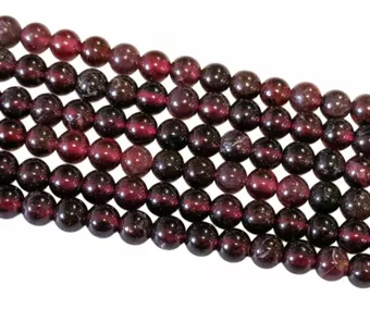 Fil de Perles Rondes Grenat Rouge A 4 mm