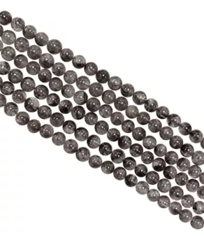 Cristal Herkimer A perles rondes 5.5-6.5mm sur fil 40cm