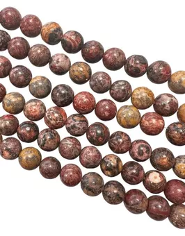 Perles Rondes sur Fil Jaspe Léopard A 8mm