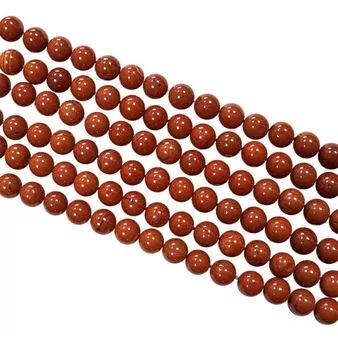 Perles Rondes sur Fil Jaspe Rouge A 6mm