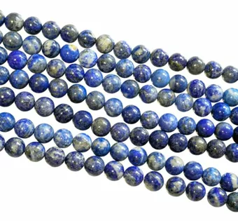 Perles Rondes sur Fil Lapis Lazuli A 8-9mm