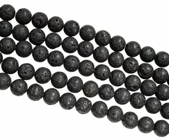 Fil de Perles Rondes Pierre de Lave A 10 mm