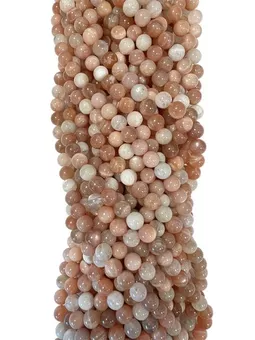 Perles Rondes sur Fil Pierre de Lune Multicolore A 6-7mm