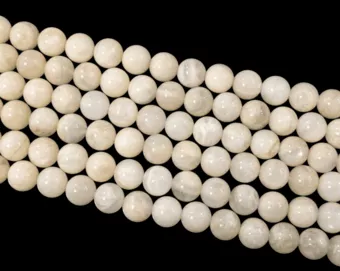 Pierre de Lune Beige perles 8mm sur fil 40cm