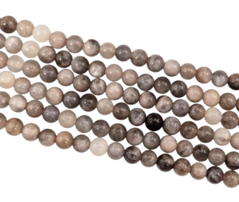 Perles Rondes sur Fil Pierre de Lune Noire A 6-7mm