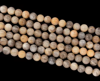 Pierre de Lune Noire A perles 8mm sur fil 40cm