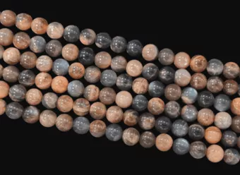 Pierre de Lune Noire Mix AA perles 6mm sur fil 40cm