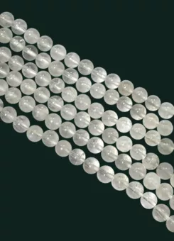 Pierre de Lune blanche Péristérite Transparente A perles 6mm sur fil 40cm