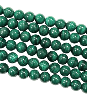 Malachite Foncée AAA perles 8-9mm sur fil 40cm
