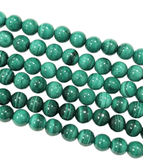 Malachite Claire AA perles 8-9mm sur fil 40cm