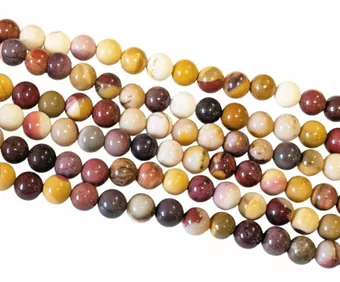 Fil de Perles Rondes Jaspe Mokaïte A 6 mm