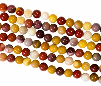 Perles Rondes sur Fil Mokaïte A 8-9 mm