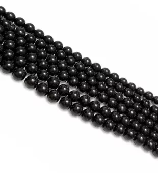 Fil de Perles Rondes Obsidienne Noire A 4 mm