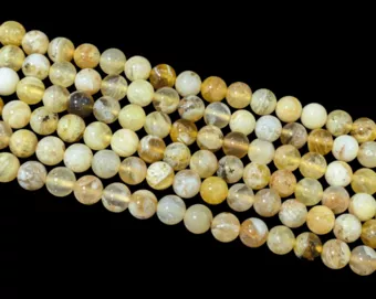 Opale Jaune A perles 6mm sur fil 40cm