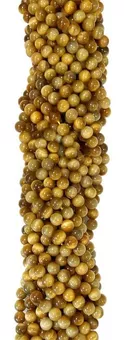 Perles Rondes sur Fil Œil de Tigre Doré AA 10mm