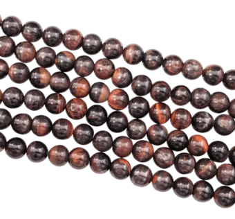 Perles Rondes sur Fil Œil de Taureau AB 10mm