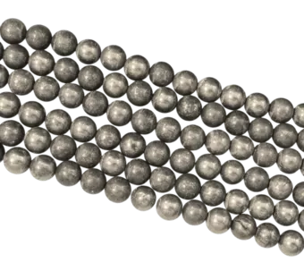 Fil de Perles Rondes Pyrite A 8 mm