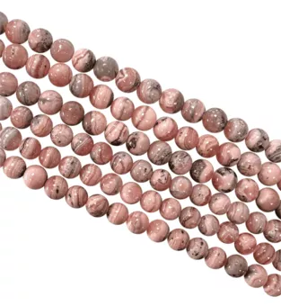 Rhodochrosite Argentine A perles 4-5mm sur fil 40cm