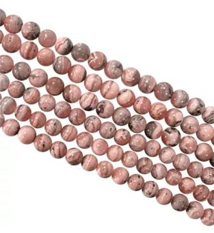 Rhodochrosite Argentine A perles 5-6mm sur fil 40cm