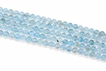 Perles Rondes sur Fil Topaze Bleue AA+ 7.5-8 mm
