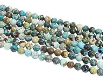 Perles Rondes sur Fil Turquoise sur Matrice A 6 mm