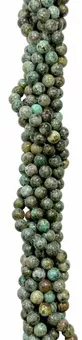 Perles Rondes sur Fil Turquoise Naturelle d’Afrique AB 8 mm