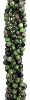Perles Rondes sur Fil Rubis Zoïsite A 6 mm