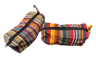Trousse indienne en coton rayé – Pack de 6 couleurs assorties