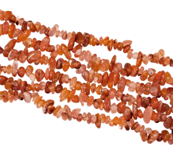 Cornaline A chips 5-8mm sur fil 80cm