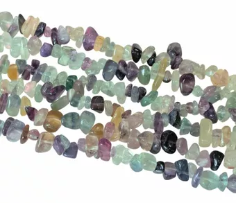 Fluorite multicolore AA chips 3-8mm sur fil 80cm