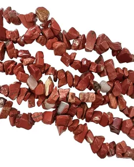 Jaspe Rouge chips 5-8mm sur fil 80cm
