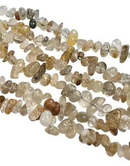 Chips sur fil Quartz Cristal de Roche Rutile AB 5-8mm 80cm