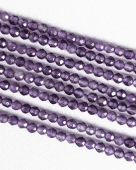 Perles Facettées sur Fil Améthyste AA 3mm