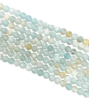 Perles Facettées sur Fil Amazonite AA 3mm