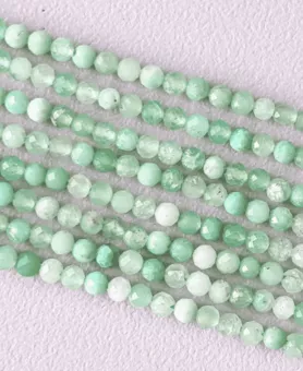 Perles Facettées sur Fil Chrysoprase AA+ 3mm